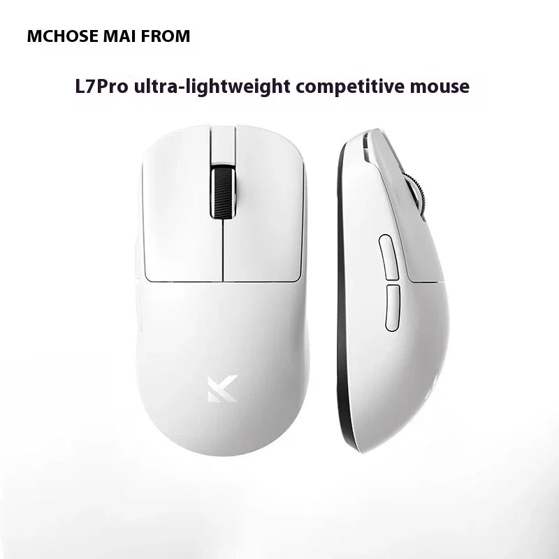 MCHOSE L7 Ultra Lightweight Mouse Wireless Tri-mode 8K Rechargable PAW3395 Portable Custom PC Esports Laptop Gaming Mice