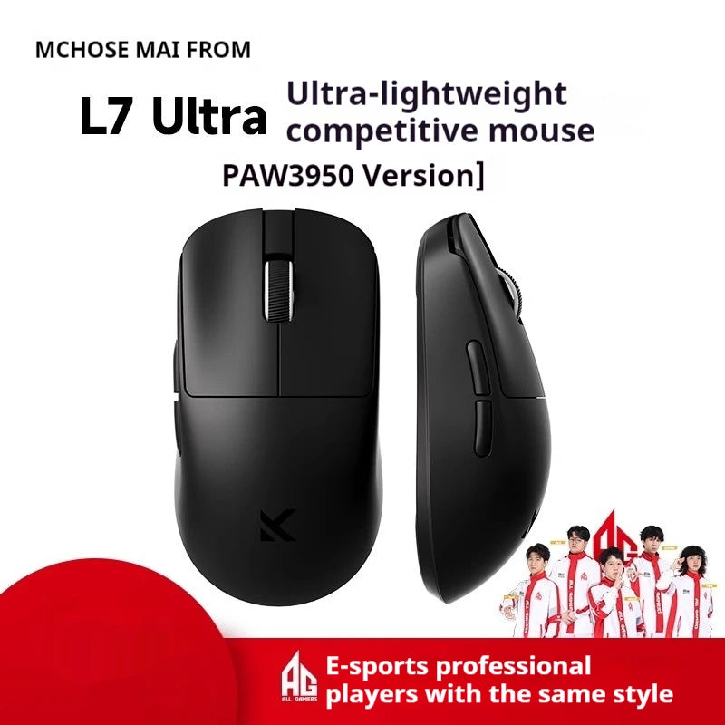 MCHOSE L7 Ultra Lightweight Mouse Wireless Tri-mode 8K Rechargable PAW3395 Portable Custom PC Esports Laptop Gaming Mice